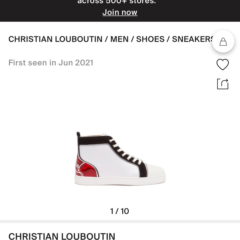 Christian Louboutin Men's Fun Louis High-top Sneakers In White